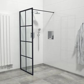 Marenza Bellini Inloopdouche - 100x200cm - helder glas - windows frame buitenzijde - anti kalk - mat zwart Windows-100