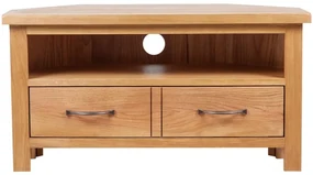 vidaXL Tv-meubel met lade 88x42x46 cm massief eikenhout