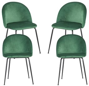 Set 4 Stoelen Zwart Dalnia Fluweel