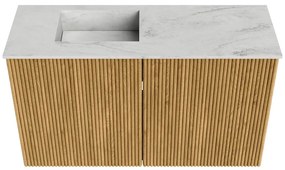 Mondiaz Joya DLux 70cm toiletmeubel oak met wastafel faye links 1 kraangat opalo