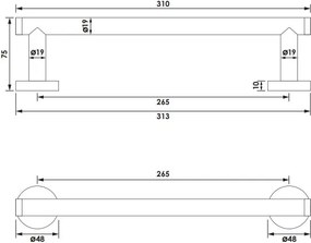 Brauer Gold Edition handdoekrek 30cm goud geborsteld PVD