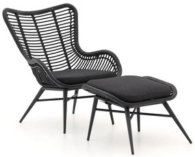 Lounge tuinstoel | Intenso  Rovello | Wicker (vlechtwerk) | Grijs/Zwart | Kees Smit Tuinmeubelen
