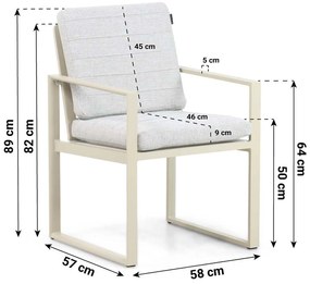 Tuinstoel Aluminium Taupe-naturel-bruin Lifestyle Garden Furniture Nuno