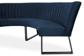Eetkamerbank - Hengelo - geschikt voor ronde tafel 150 cm - stof Element blauw 13