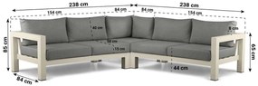 Hoek loungeset 5 personen Aluminium Taupe  Lifestyle Garden Furniture Luca