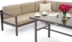 Tuinhoek met tafel Porto Comida 5 bruin Garden Point