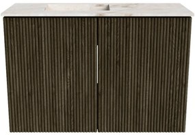 Mondiaz Joya DLux 60cm toiletmeubel shadow met wastafel faye links 1 kraangat frappe
