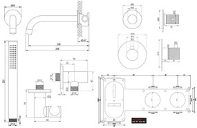 Brauer Chrome Carving inbouw badkraan met staafhanddouche chroom