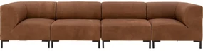Goossens Excellent Bank Marshall bruin, leer, 2 x 1,5-zits, urban industrieel