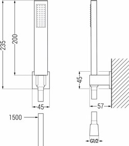 Mexen R-02 puntdouche set, wit - 785005050-20