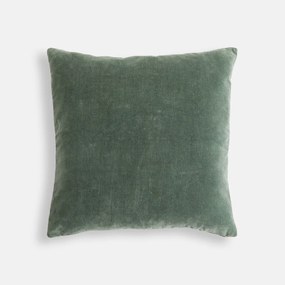 Vierkante kussenhoes, geborduurd katoenfluweel, JANAE