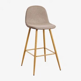 Verpakking Van 2 Glamm Hoge Krukken Natuurlijk Hout & Grijs – Taupe & ↑75 Cm - Sklum