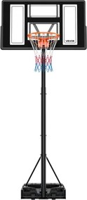 VEVOR Draagbare basketbalstandaard, 1,35 tot 3,05 m hoogte verstelbare basketbalring, verstelbaar basketbalsysteem met nylon net en wielen, draagbare backboardset voor terras aan het zwembad