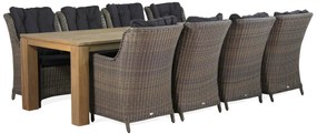 Tuinset 8 personen 300 cm Wicker Taupe Garden Collections Buckingham/Brighton