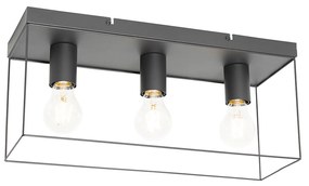 Minimalistische plafondlamp zwart 3-lichts - Kodi