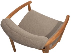 4 Seasons Outdoor Tess teak dining chair met bouclé bekleding  Tuinstoel    taupe weerbestendig