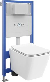Mexen Cube inbouwset WC frame Fenix Slim met hangend toilet en softclose zitting, witte glans - 61030924000