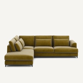 Omvormbare hoekbank links, fluweel, Marsile