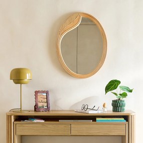 Ovale rotan spiegel, 50 x 65 cm, SYLEA
