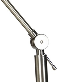 Moderne vloerlamp staal met kap zwart linnen 45 cm - Editor