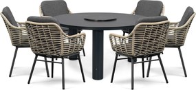 Tuinset Ronde Tuintafel 6 personen 150 cm Rope Grijs  Coco Antoni/Arancia