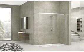 Novellini Rose PH schuifdeur voor vaste wand 117/120x200cm deur schuift naar rechts chroom profiel en helder glas roseph117d-1k