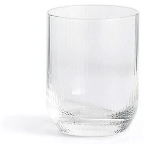 Set van 6 waterglazen in geribbeld glas, Stria