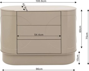 Beige Retro Ladekast - 100x42x75cm.