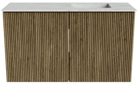 Mondiaz Joya DLux 70cm toiletmeubel dusk met wastafel faye rechts zonder kraangat opalo