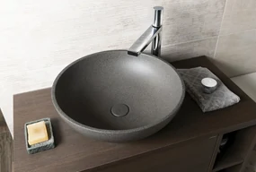 Sapho Turf betonnen waskom 44cm zwart graniet