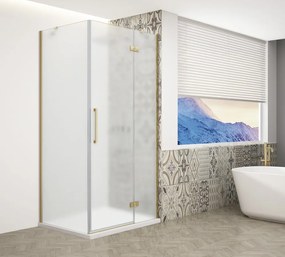 Gelco Trinity douchecabine met mat glas 80x80cm rechts goud
