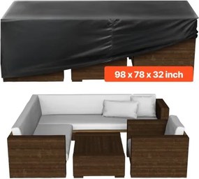 VEVOR Tuinmeubelhoes, 420D Oxford Stof, Waterdichte Rechthoekige Tuintafelhoezen met Ventilatie voor Alle Weersomstandigheden, Zeildoek (249 x 198 x 81 cm)