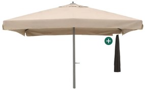 Parasol Shadowline Java | Inclusief hoes | Vierkant | 450x450cm | Met draaihendel | Bruin | Kees Smit Tuinmeubelen