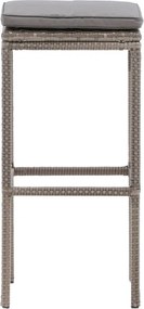 The Outsider Barkruk Noud - Grijs Wicker - 75cm - The Outsider