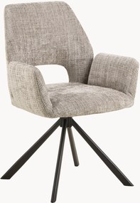 Chenille draaibare eetkamerstoelen Graham met armleuningen, 2-delig