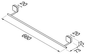 Geesa Topaz handdoekrek 66cm chroom