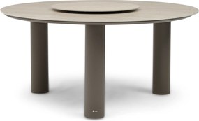 Dining Tuintafel rond 158 cm met lazy susan Taupe Trino