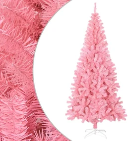 vidaXL Kunstkerstboom met standaard 210 cm PVC roze