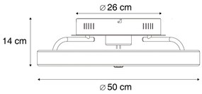 Plafondventilator met lamp wit 50cm incl. LED dimbaar met afstandsbediening - Maddy Modern rond Binnenverlichting Lamp
