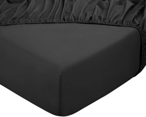 Hoeslaken Home - 100% natuurlijk katoen - 160x200 - zwart