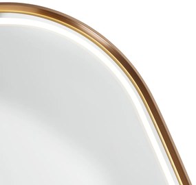 Badkamerspiegel rosé goud incl. LED en touch dimmer - Geraldien