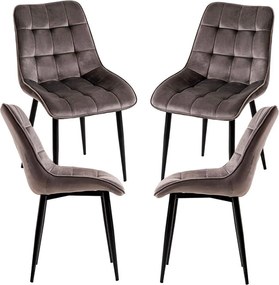 Pack 4 Cade Fluwelen Stoelen