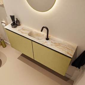 Mondiaz Ture DLux toiletmeubel 120cm oro met wastafel frappe midden met kraangat