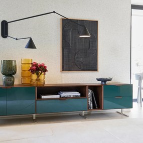 Scharnierende wandlamp met dubbele arm XL, Moke