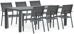 Tuinset 6 personen 220 cm Aluminium Grijs Lifestyle Garden Furniture Sella/Mateo