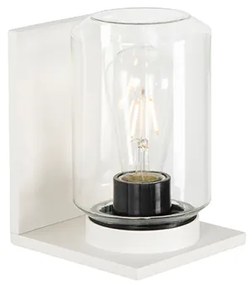 Moderne wandlamp wit met helde glas IP54 - Marshall