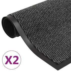 vidaXL Droogloopmatten 2 st rechthoekig getuft 90x150 cm antraciet