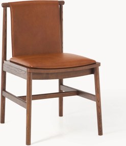 Essenhouten eetkamerstoel Hayo met leren zitvlak