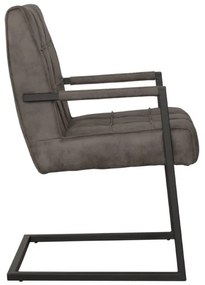 Eetkamerstoel - Jupiter - stof Cowboy retro lederlook antraciet