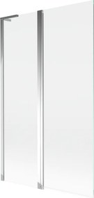 Mexen Mist L badscherm 2-delig 110 x 150 cm, transparant, chroom - 8A9L-110-011-01-00